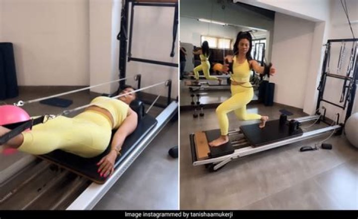 Tanishaa Mukerji in Workout Gear Says "Work That Core"